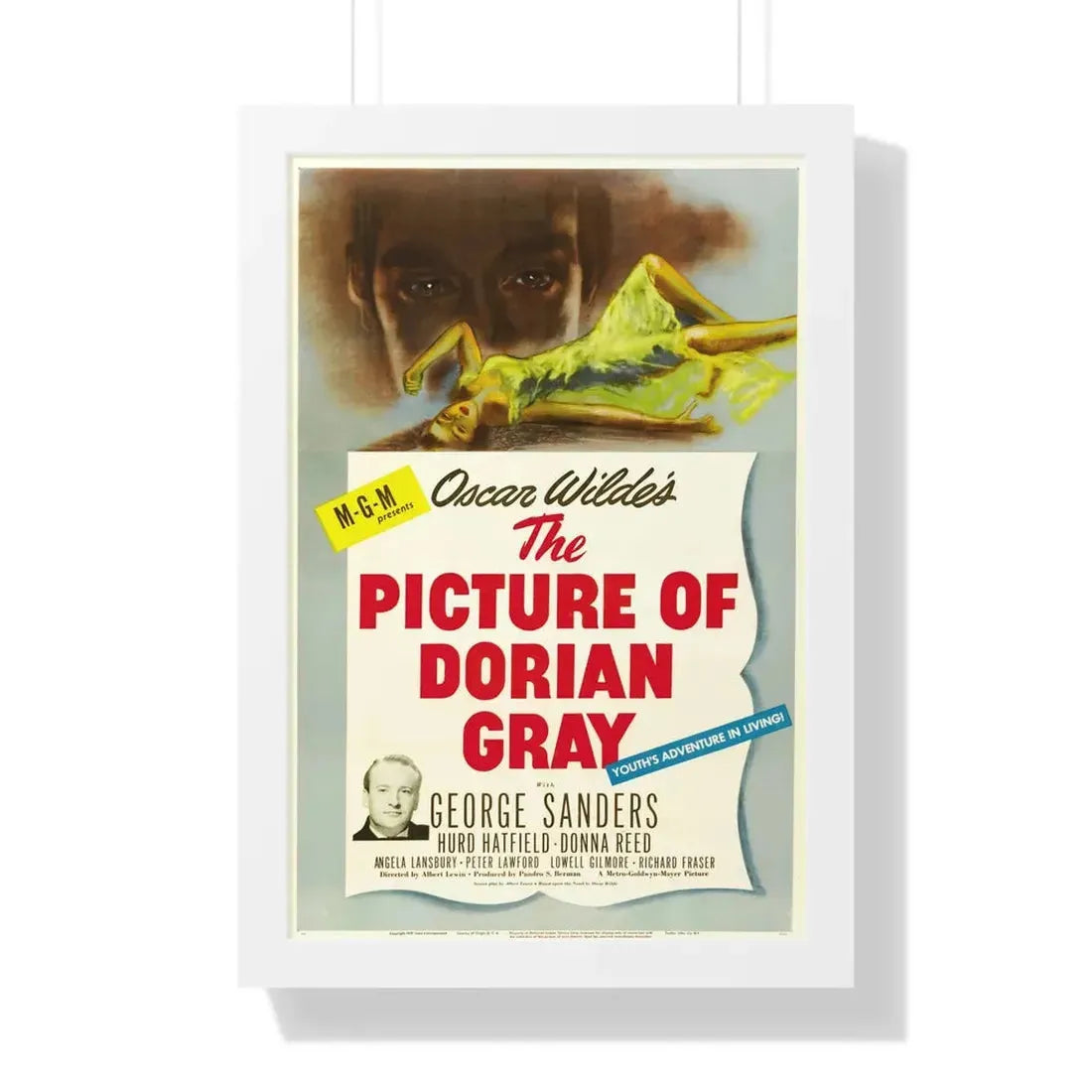 THE PICTURE OF DORIAN GRAY 1945 - Framed Movie Poster 16″ x 24″ White - The Sticker Space