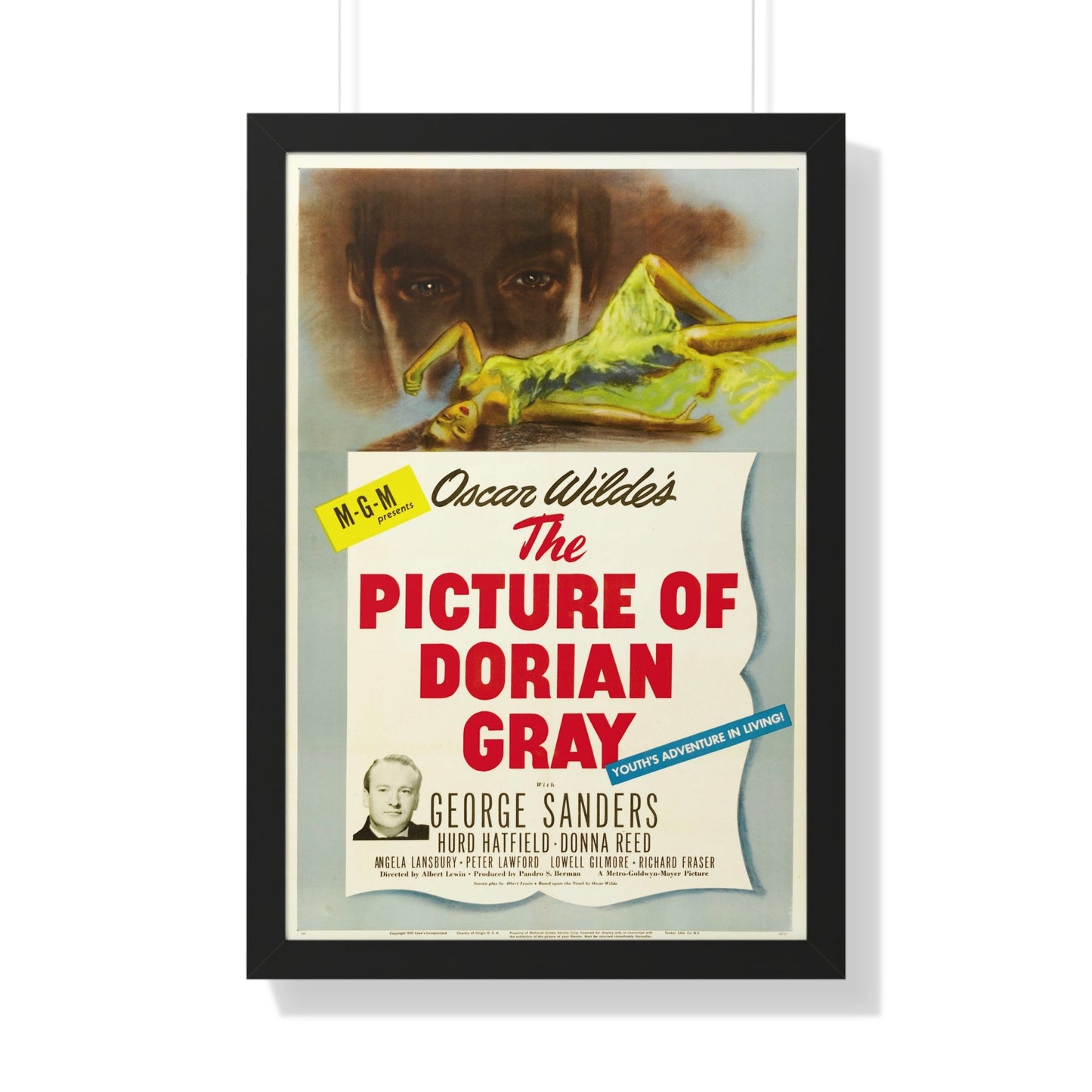 THE PICTURE OF DORIAN GRAY 1945 - Framed Movie Poster-20" x 30"-The Sticker Space