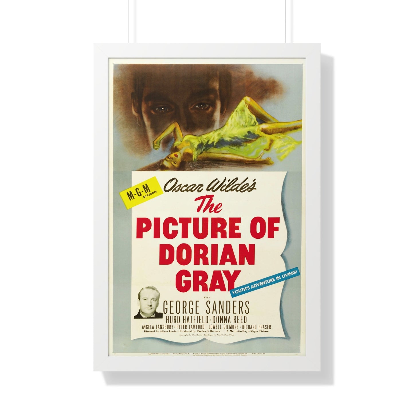 THE PICTURE OF DORIAN GRAY 1945 - Framed Movie Poster-20" x 30"-The Sticker Space