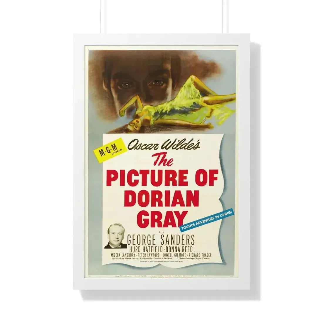 THE PICTURE OF DORIAN GRAY 1945 - Framed Movie Poster 20" x 30" White - The Sticker Space