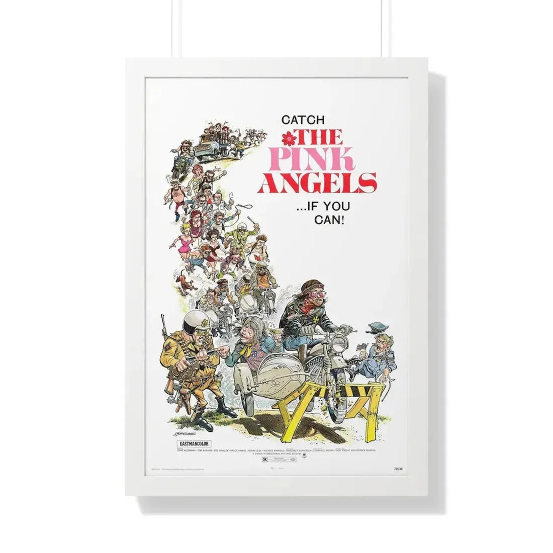THE PINK ANGELS 1971 - Framed Movie Poster 20" x 30" White - The Sticker Space