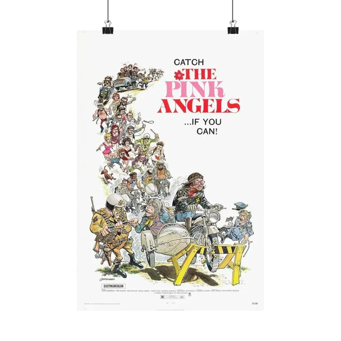 THE PINK ANGELS 1971 - Paper Movie Poster 12″ x 18″ Matte - The Sticker Space