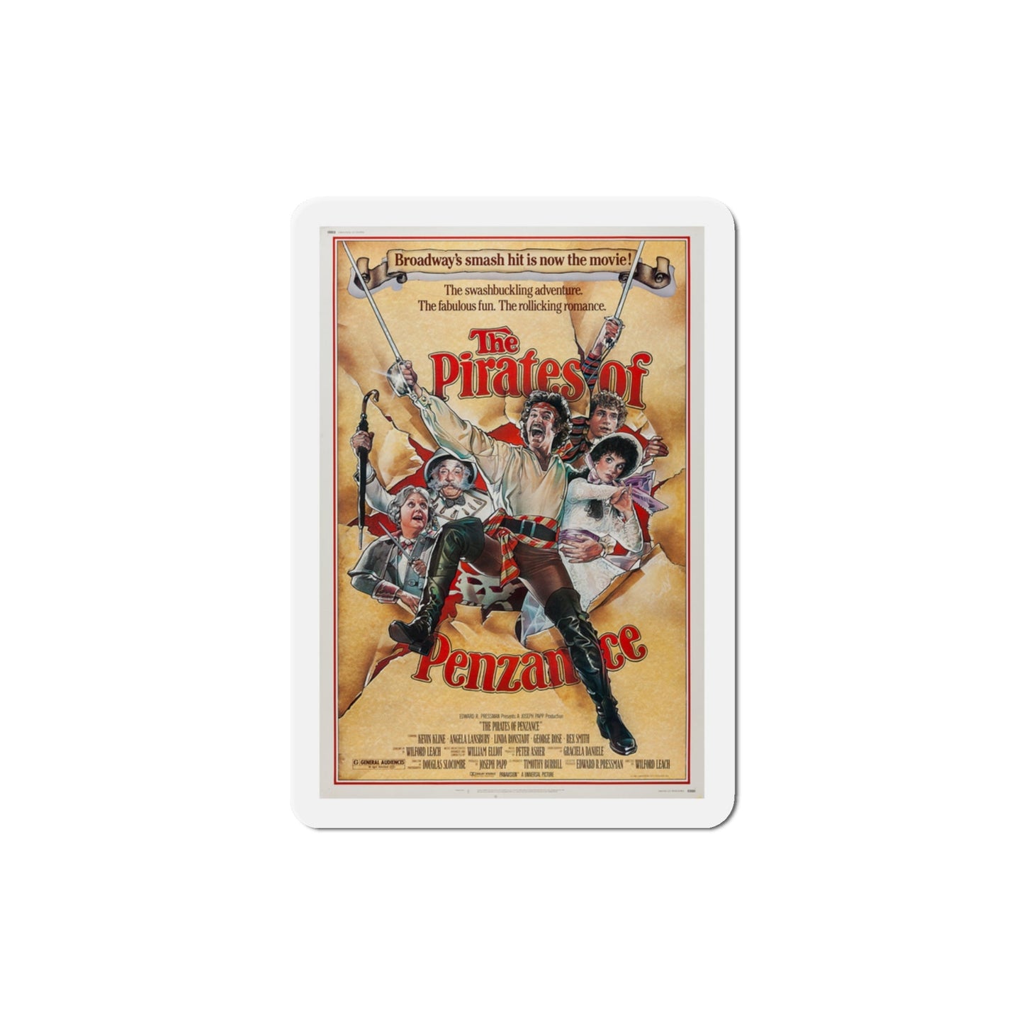The Pirates of Penzance 1983 Movie Poster Die-Cut Magnet-3" x 3"-The Sticker Space
