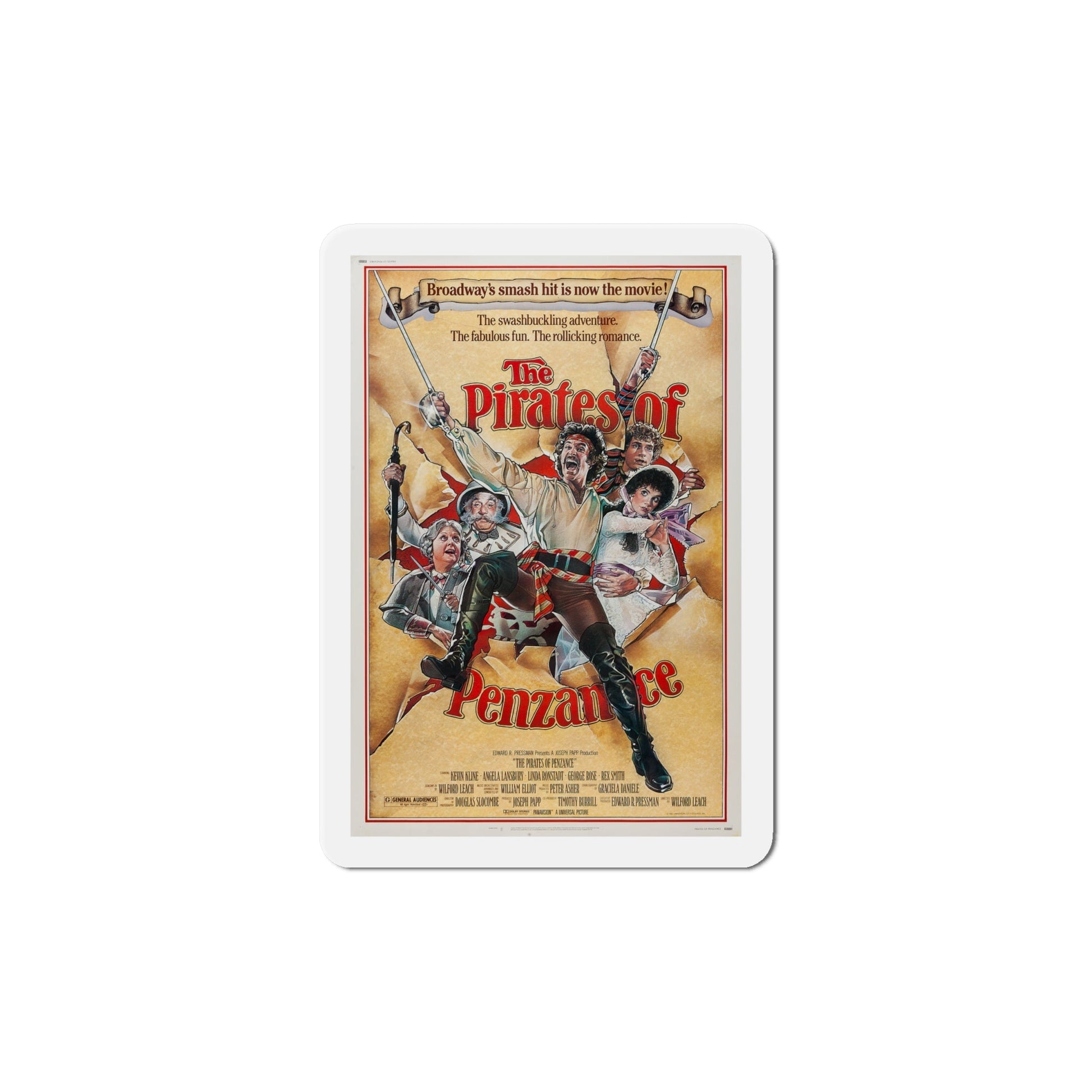 The Pirates of Penzance 1983 Movie Poster Die-Cut Magnet-6 Inch-The Sticker Space