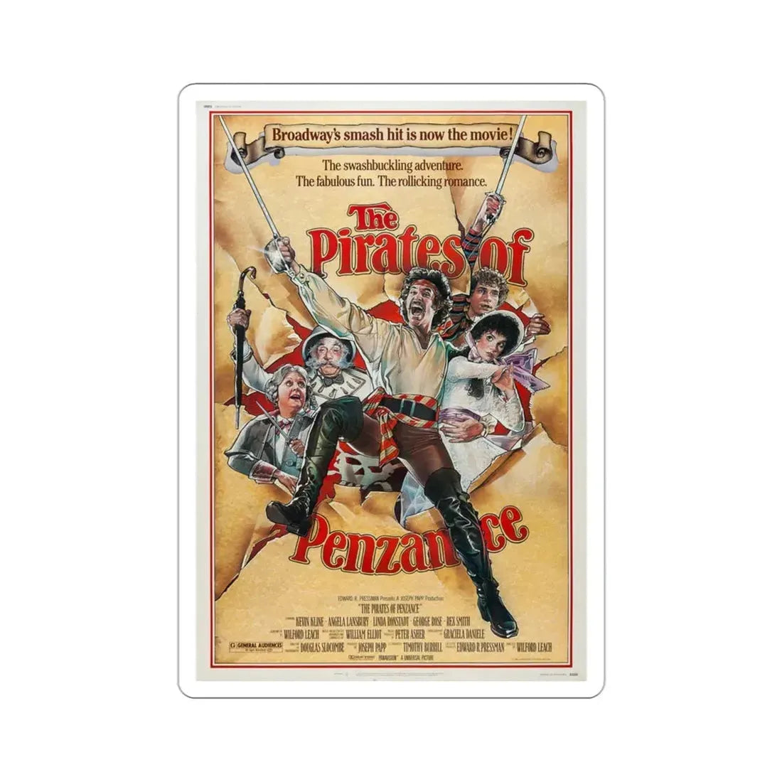 The Pirates of Penzance 1983 Movie Poster STICKER Vinyl Die-Cut Decal 3 Inch - The Sticker Space