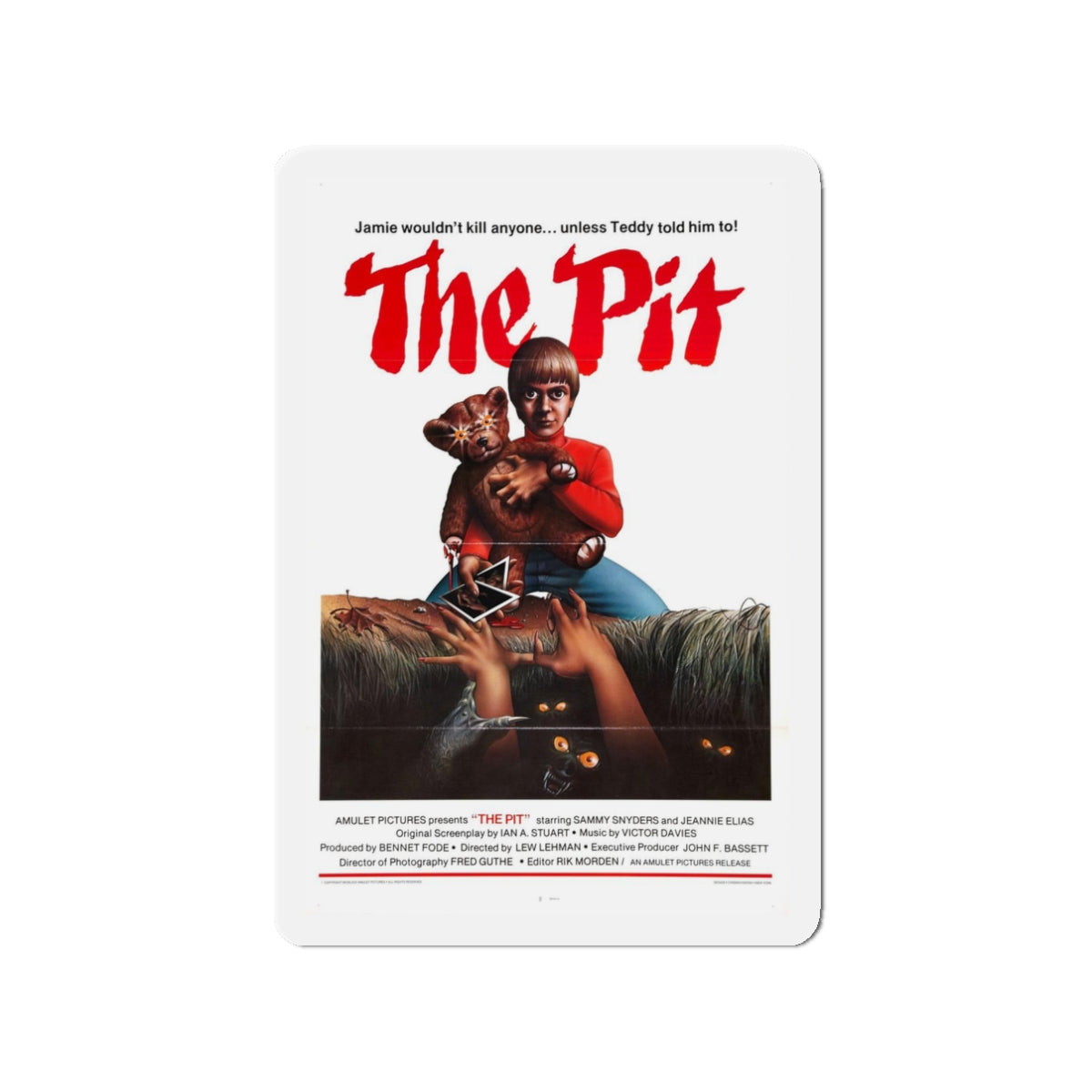 THE PIT 1981 Movie Poster - Refrigerator Magnet-3" x 3"-The Sticker Space