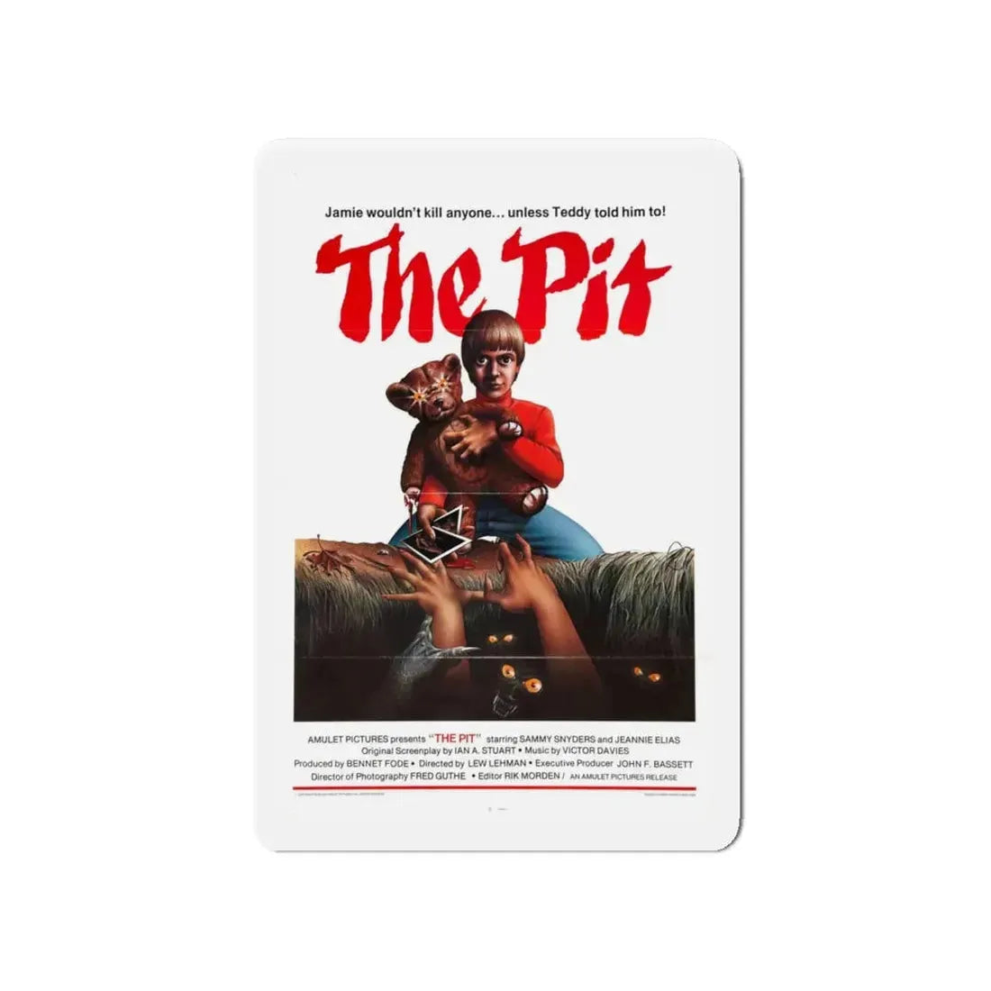 THE PIT 1981 Movie Poster - Refrigerator Magnet 4 Inch Die-Cut - The Sticker Space