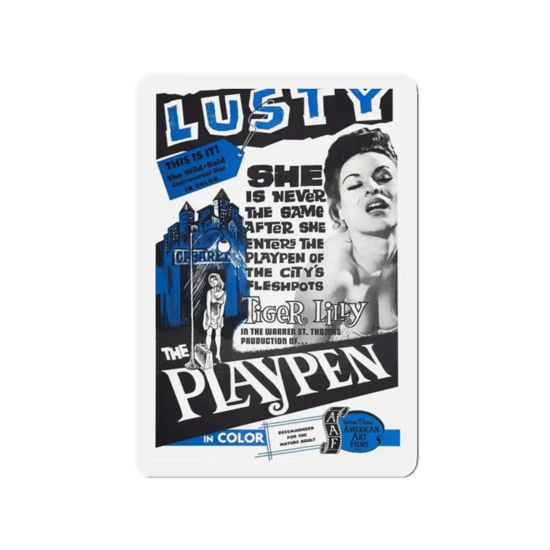 THE PLAYPEN 1968 Movie Poster - Refrigerator Magnet 2 Inch Die-Cut - The Sticker Space