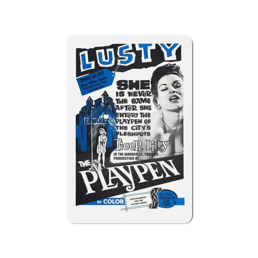 THE PLAYPEN 1968 Movie Poster - Refrigerator Magnet 3 Inch Die-Cut - The Sticker Space