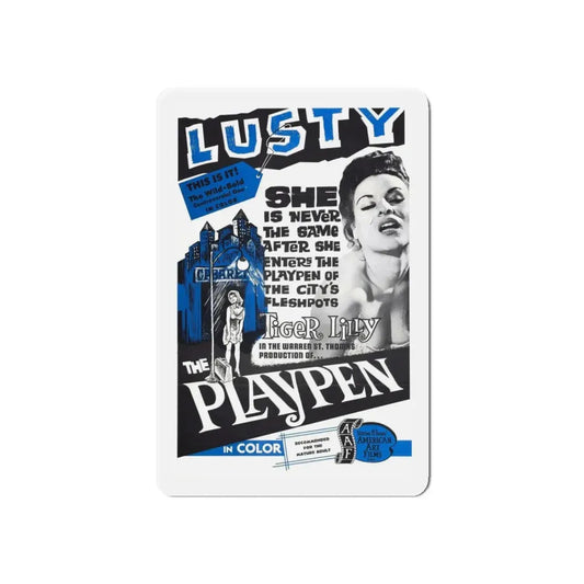 THE PLAYPEN 1968 Movie Poster - Refrigerator Magnet 6 Inch Die-Cut - The Sticker Space