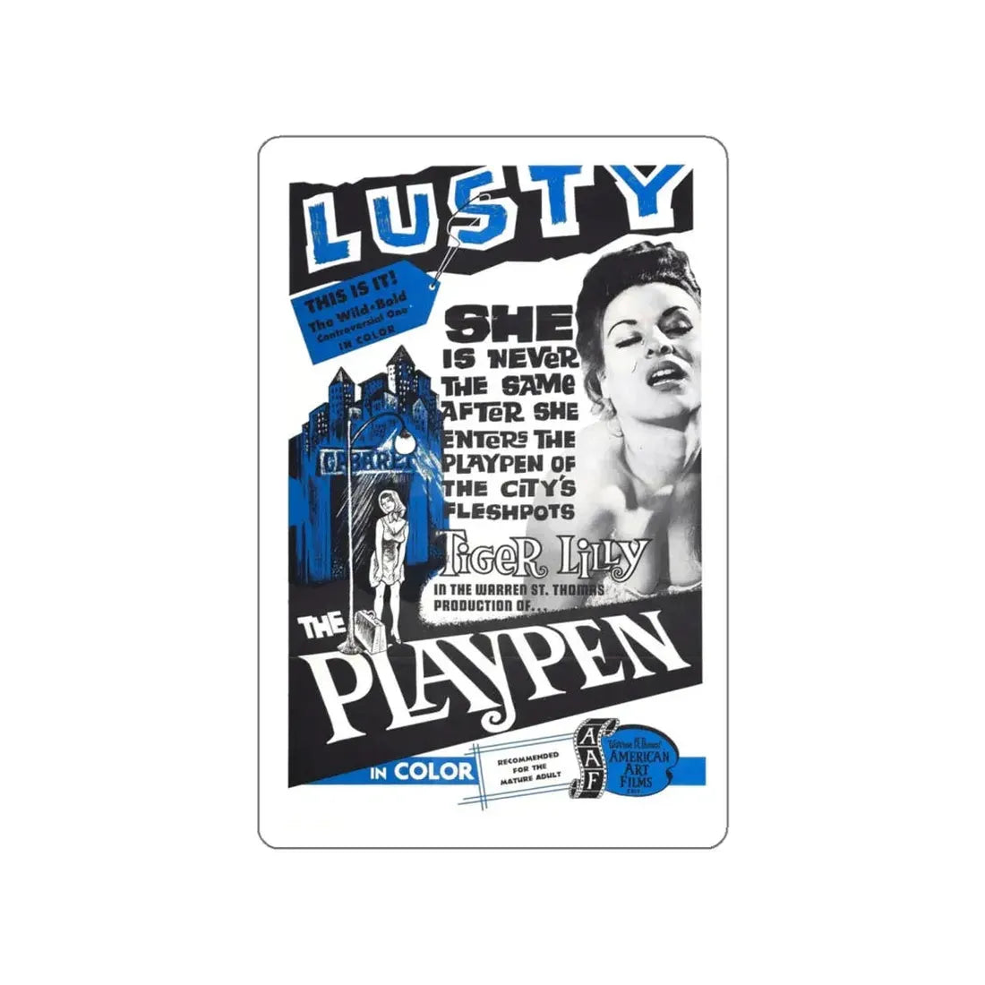 THE PLAYPEN 1968 Movie Poster STICKER Vinyl Die-Cut Decal 4 Inch - The Sticker Space