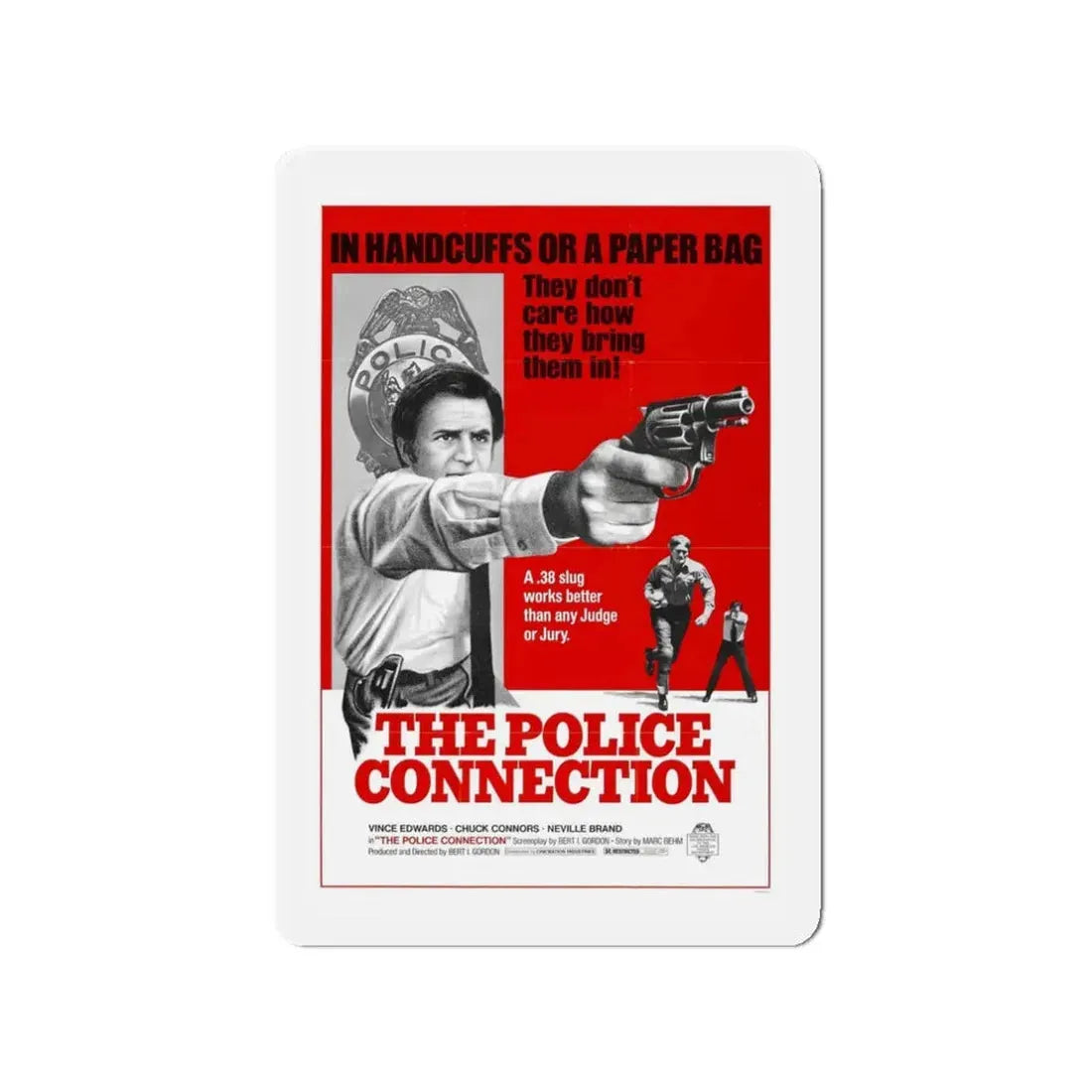 THE POLICE CONNECTION (THE MAD BOMBER) 1973 Movie Poster - Refrigerator Magnet 3 Inch - The Sticker Space