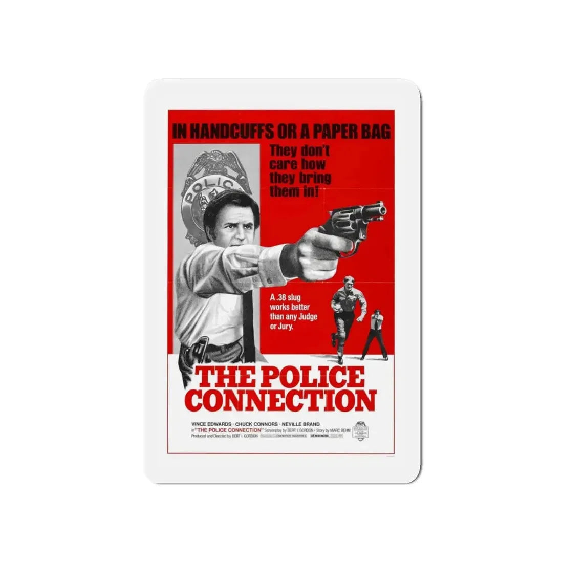 THE POLICE CONNECTION (THE MAD BOMBER) 1973 Movie Poster - Refrigerator Magnet 4 Inch - The Sticker Space