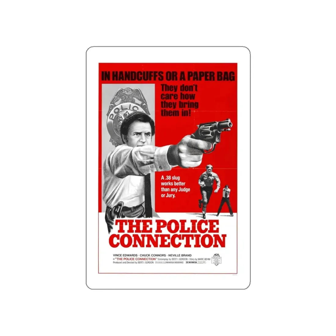THE POLICE CONNECTION (THE MAD BOMBER) 1973 Movie Poster STICKER Vinyl Die-Cut Decal 4 Inch - The Sticker Space