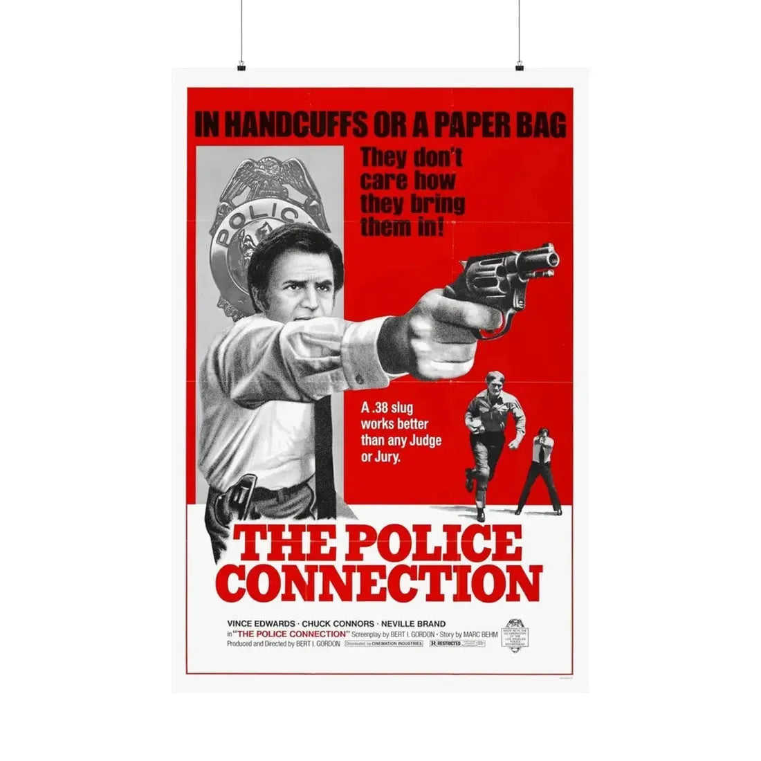 THE POLICE CONNECTION (THE MAD BOMBER) 1973 - Paper Movie Poster 36" x 54" Matte - The Sticker Space
