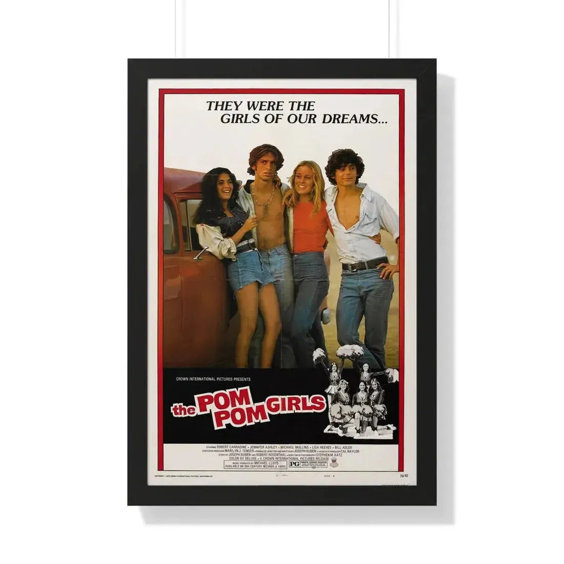 THE POM POM GIRLS 1976 - Framed Movie Poster 20" x 30" Black - The Sticker Space