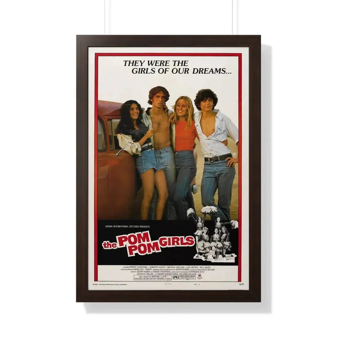 THE POM POM GIRLS 1976 - Framed Movie Poster 20" x 30" Walnut - The Sticker Space