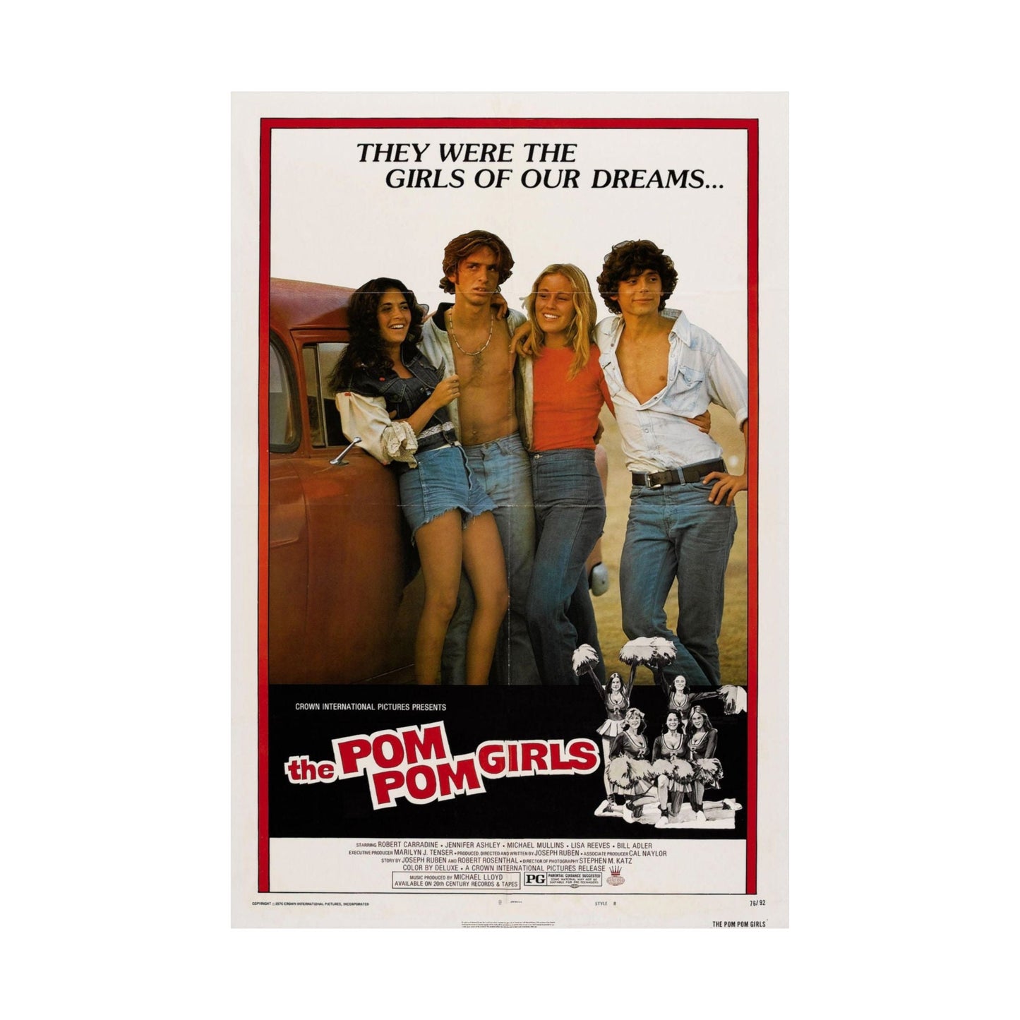 THE POM POM GIRLS 1976 - Paper Movie Poster-The Sticker Space