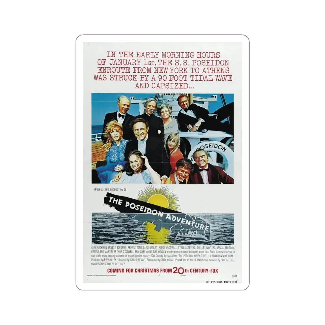 The Poseidon Adventure 1972 Movie Poster STICKER Vinyl Die-Cut Decal 6 Inch - The Sticker Space