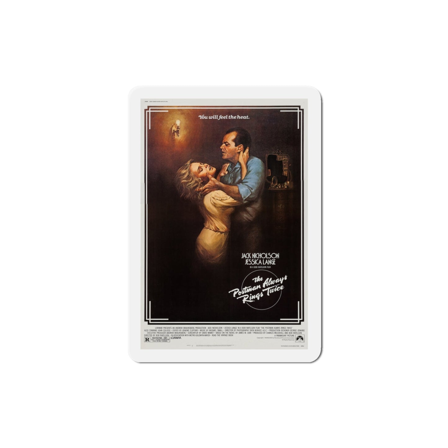 The Postman Always Rings Twice 1981 Movie Poster Die-Cut Magnet-3" x 3"-The Sticker Space