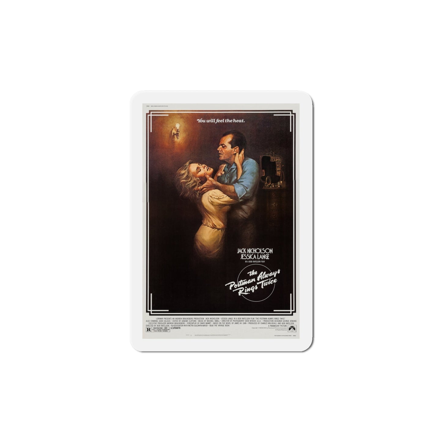 The Postman Always Rings Twice 1981 Movie Poster Die-Cut Magnet-6 Inch-The Sticker Space