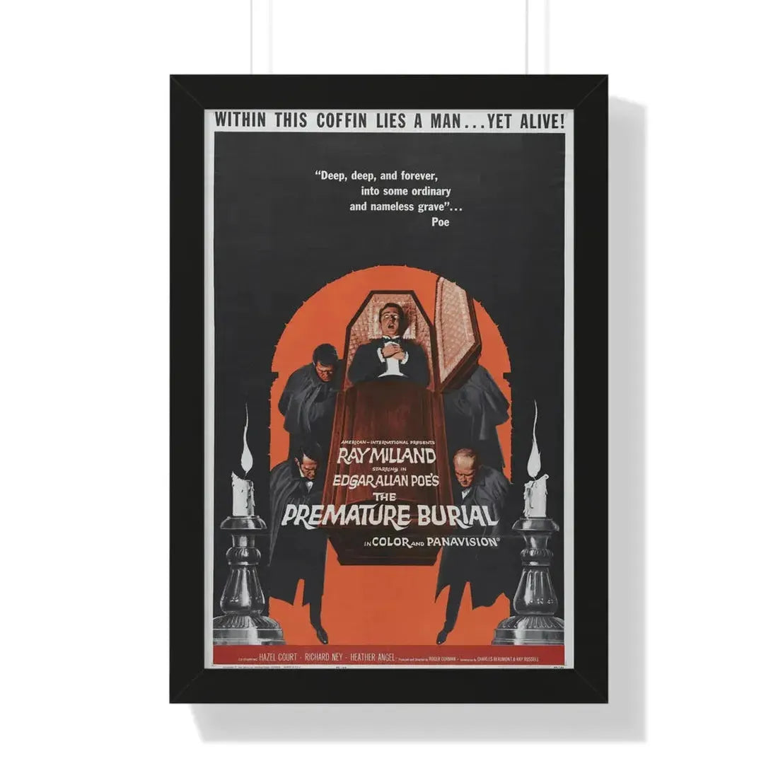 THE PREMATURE BURIAL 1962 - Framed Movie Poster 16″ x 24″ Black - The Sticker Space