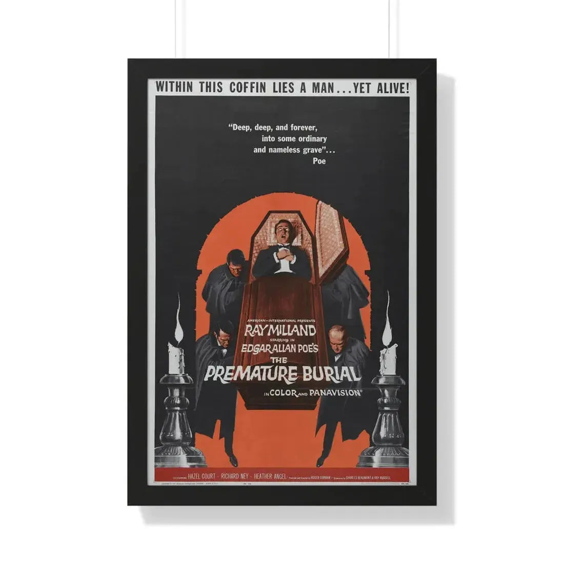 THE PREMATURE BURIAL 1962 - Framed Movie Poster 20" x 30" Black - The Sticker Space