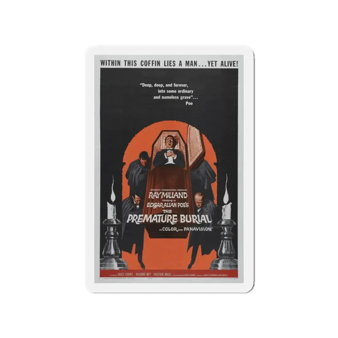 THE PREMATURE BURIAL 1962 Movie Poster - Refrigerator Magnet 3 Inch - The Sticker Space