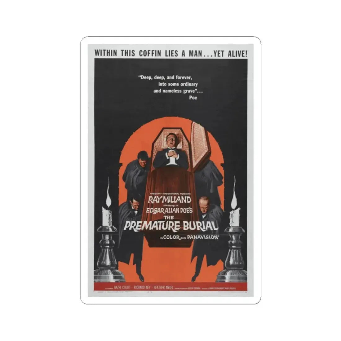 THE PREMATURE BURIAL 1962 Movie Poster - STICKER Vinyl Kiss-Cut Decal 2 Inch White - The Sticker Space