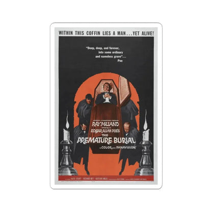 THE PREMATURE BURIAL 1962 Movie Poster - STICKER Vinyl Kiss-Cut Decal 2 Inch White - The Sticker Space