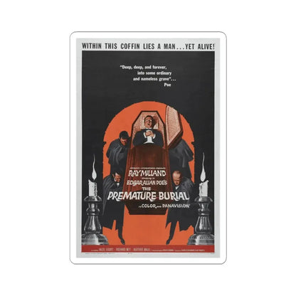THE PREMATURE BURIAL 1962 Movie Poster - STICKER Vinyl Kiss-Cut Decal 4 Inch White - The Sticker Space