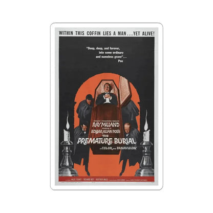 THE PREMATURE BURIAL 1962 Movie Poster - STICKER Vinyl Kiss-Cut Decal 6 Inch White - The Sticker Space
