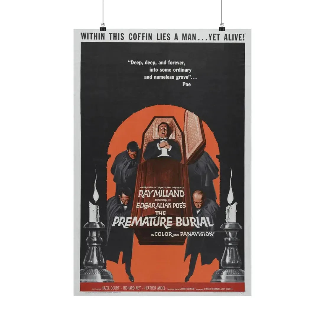 THE PREMATURE BURIAL 1962 - Paper Movie Poster 20″ x 30″ Matte - The Sticker Space