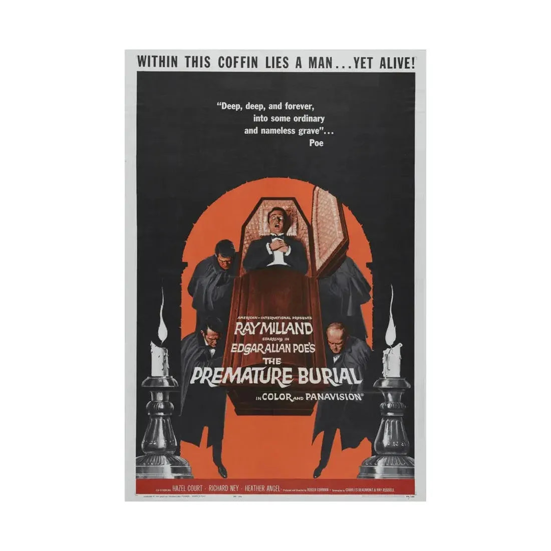 THE PREMATURE BURIAL 1962 - Paper Movie Poster - The Sticker Space