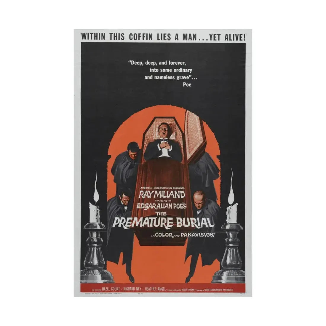THE PREMATURE BURIAL 1962 - Paper Movie Poster - The Sticker Space