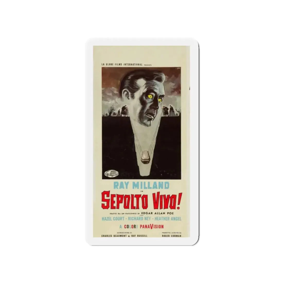 THE PREMATURE BURIAL (ITALIAN) 1962 Movie Poster - Refrigerator Magnet 2 Inch - The Sticker Space