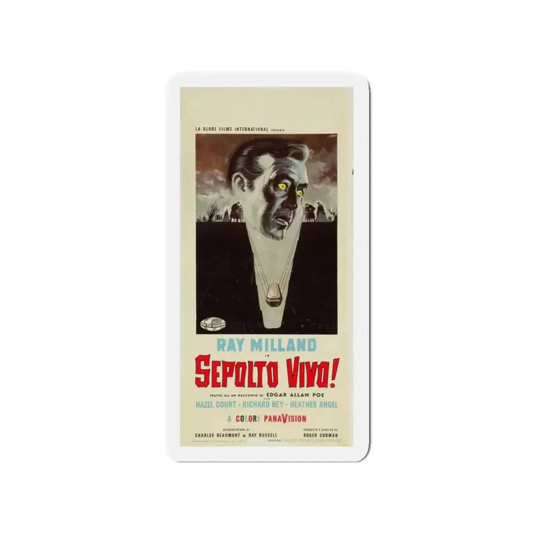 THE PREMATURE BURIAL (ITALIAN) 1962 Movie Poster - Refrigerator Magnet 3 Inch - The Sticker Space