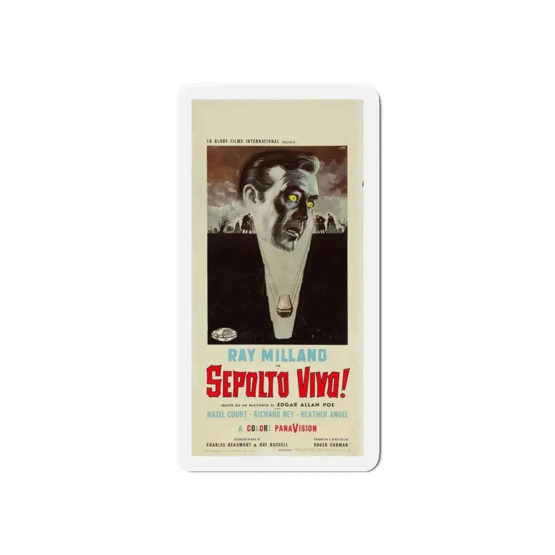 THE PREMATURE BURIAL (ITALIAN) 1962 Movie Poster - Refrigerator Magnet 6 Inch - The Sticker Space