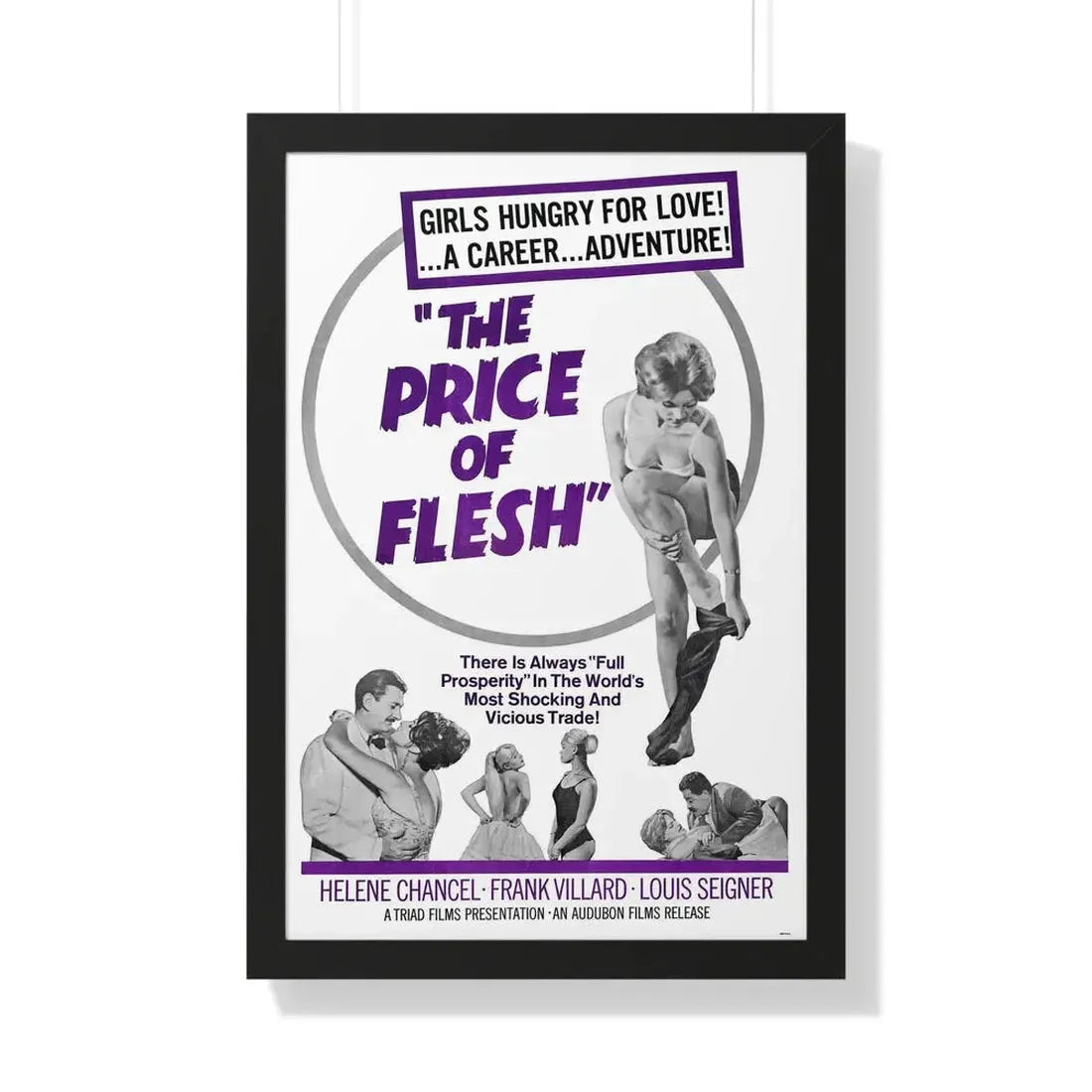 THE PRICE OF FLESH 1959 - Framed Movie Poster 20" x 30" Black - The Sticker Space