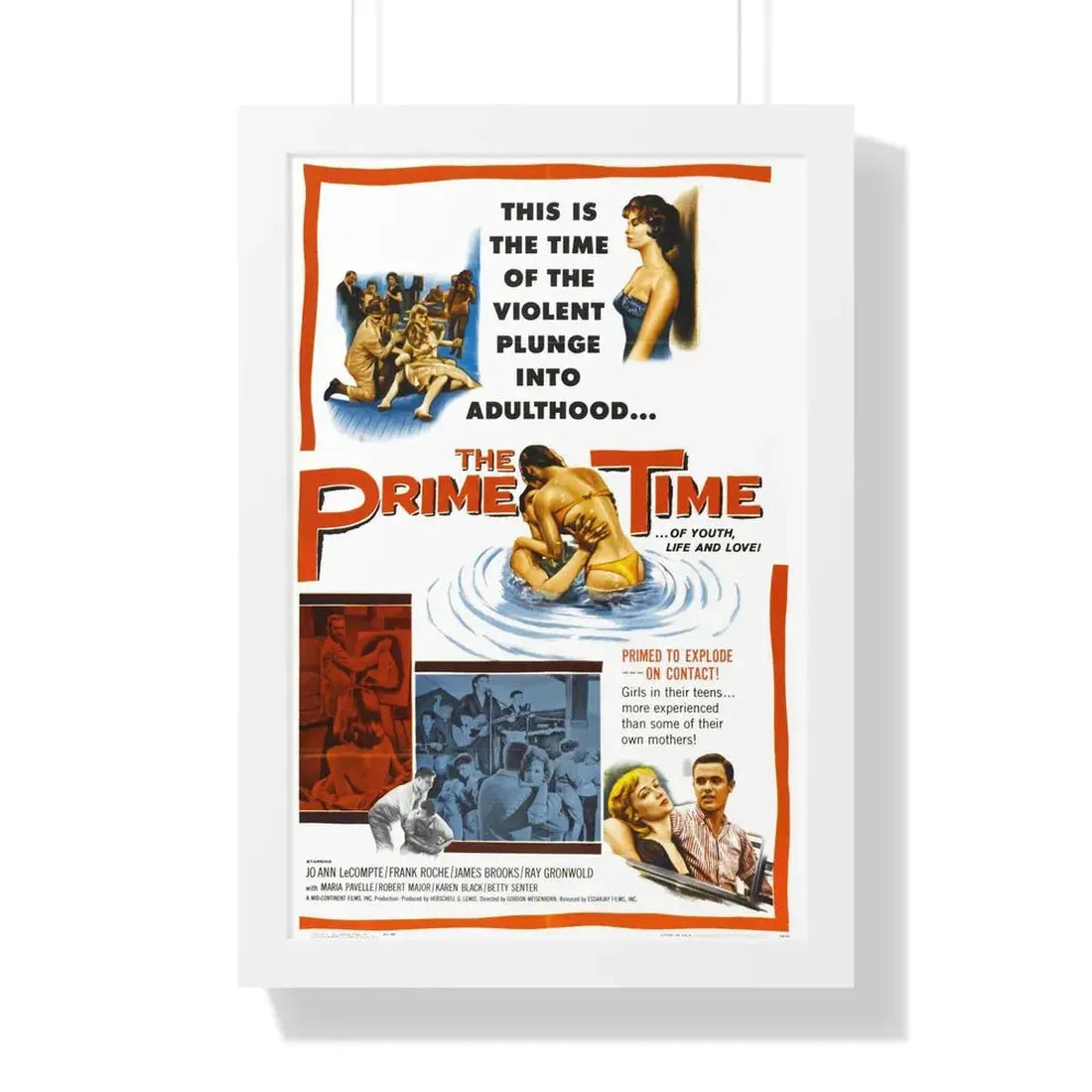 THE PRIME TIME 1960 - Framed Movie Poster 16″ x 24″ White - The Sticker Space