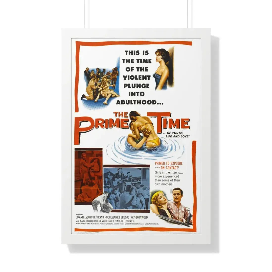 THE PRIME TIME 1960 - Framed Movie Poster 20" x 30" White - The Sticker Space