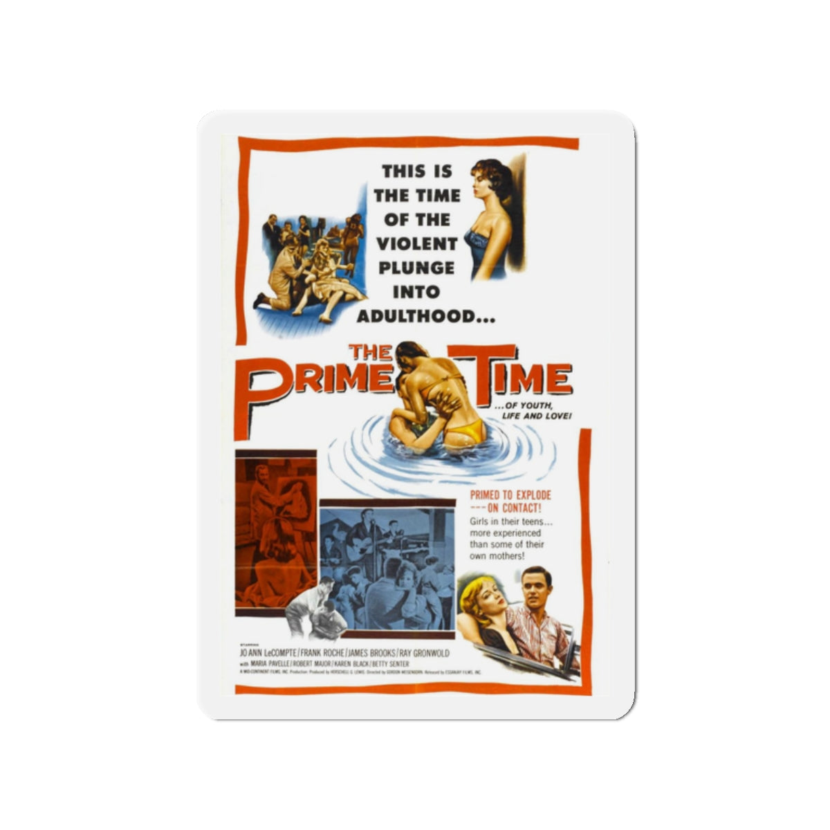 THE PRIME TIME 1960 Movie Poster - Refrigerator Magnet-2 Inch-The Sticker Space