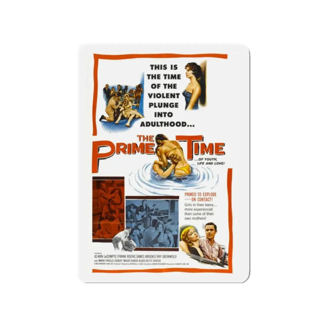 THE PRIME TIME 1960 Movie Poster - Refrigerator Magnet 2 Inch - The Sticker Space
