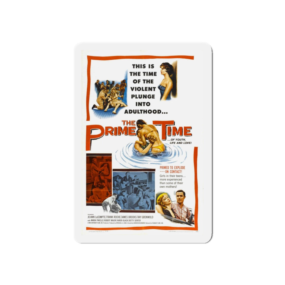 THE PRIME TIME 1960 Movie Poster - Refrigerator Magnet-5 Inch-The Sticker Space