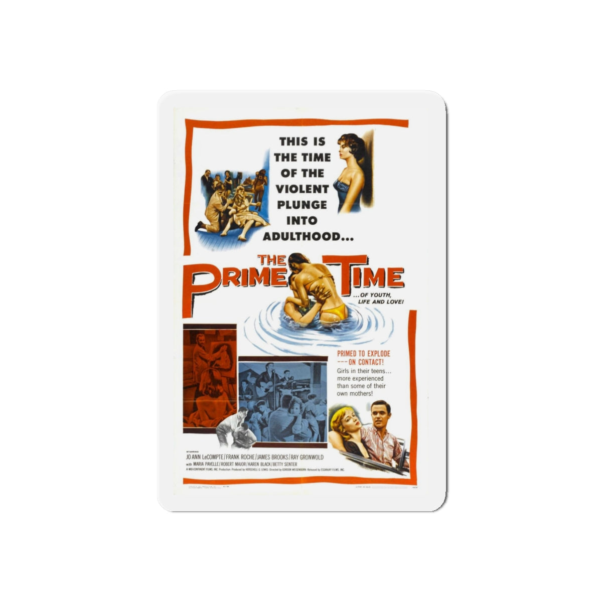 THE PRIME TIME 1960 Movie Poster - Refrigerator Magnet-6 × 6"-The Sticker Space