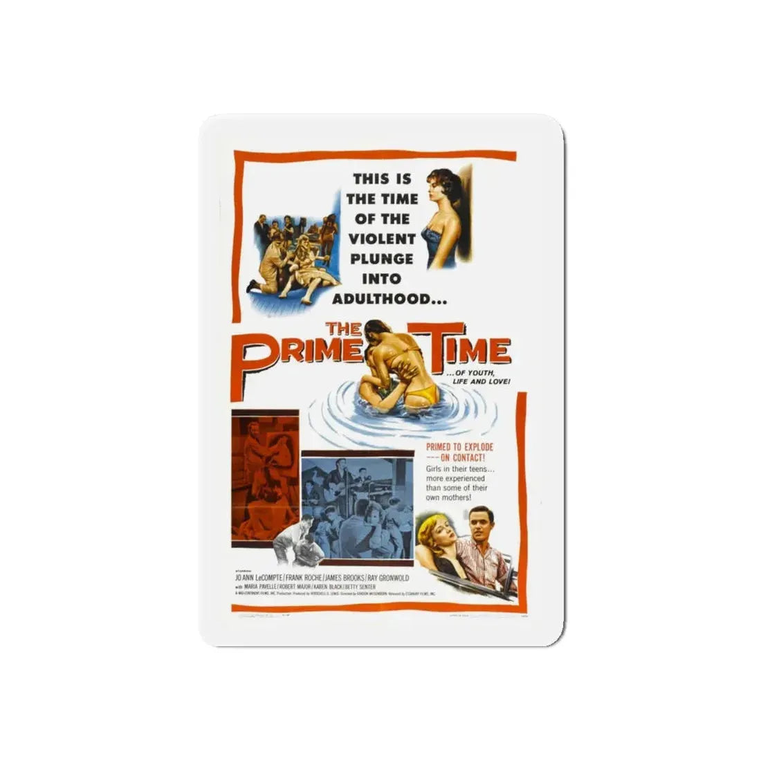 THE PRIME TIME 1960 Movie Poster - Refrigerator Magnet 6 Inch - The Sticker Space