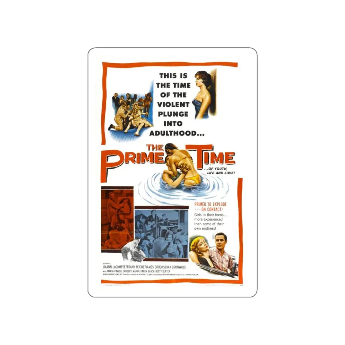THE PRIME TIME 1960 Movie Poster STICKER Vinyl Die-Cut Decal 6 Inch - The Sticker Space