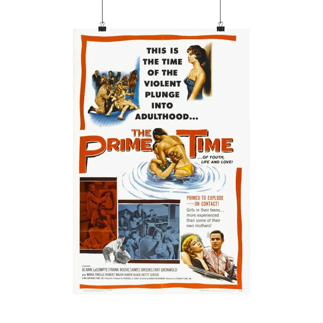 THE PRIME TIME 1960 - Paper Movie Poster 16″ x 24″ Matte - The Sticker Space