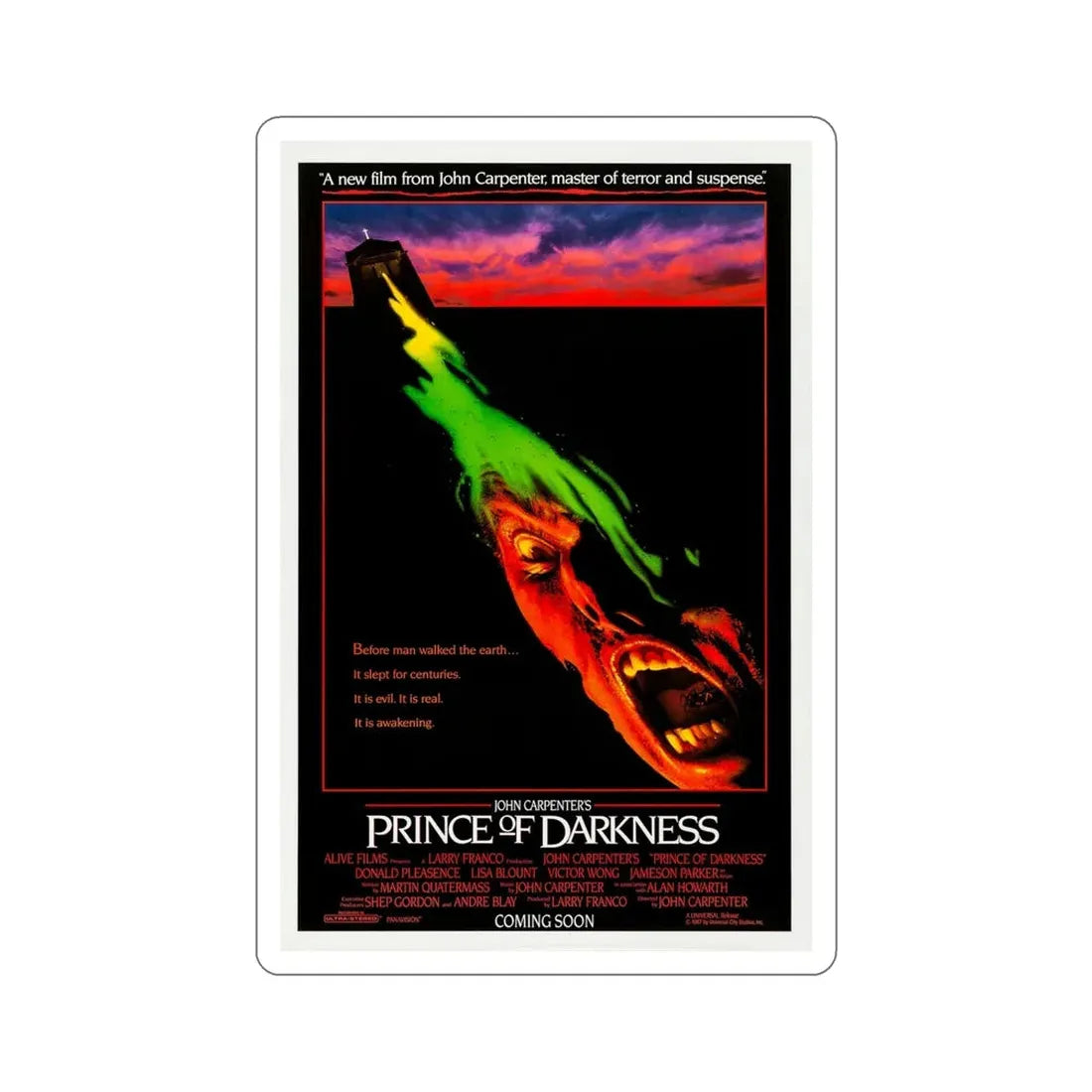 The Prince of Darkness 1987 Movie Poster STICKER Vinyl Die-Cut Decal 6 Inch - The Sticker Space