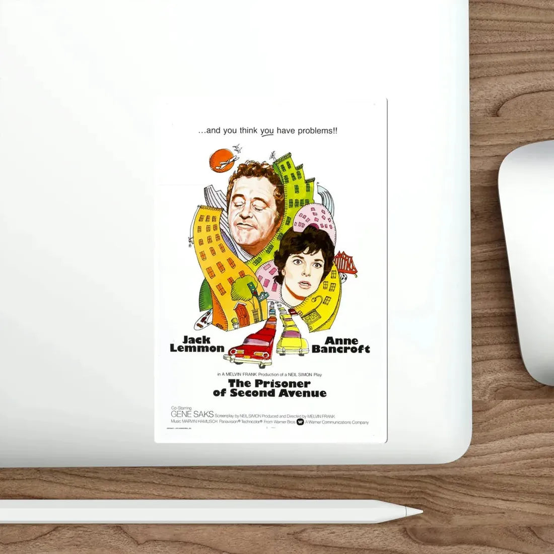 The Prisoner of Second Avenue 1975 Movie Poster STICKER Vinyl Die-Cut Decal - The Sticker Space